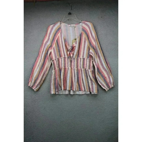 True Craft Long Balloon Sleeves V-Neck Top-Size XL-New w/Tags-Beachy - Picture 1 of 10